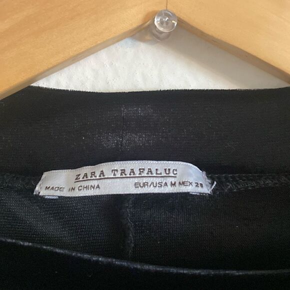 Like New Zara Womens Black Velour Mock Neck Midi Bodycon Dress - Picture 3 of 9